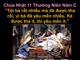 Ch&uacute;a Nhật 11 Thường Ni&ecirc;n Năm C &ldquo;Tội b&agrave; rất nhiều m&agrave; đ&atilde; được tha rồi, v&igrave; b&agrave; đ&atilde; y&ecirc;u mến nhiều.