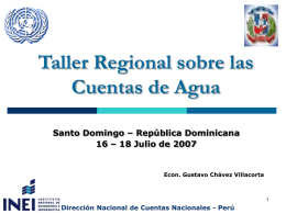 Taller Regional sobre las Cuentas de Agua Santo Domingo – República Dominicana 16 – 18 Julio de 2007  Econ.