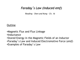 Faraday’s Law (Induced emf) Reading - Shen and Kong – Ch.