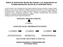 Sobre la Valoración Social del Cuerpo y su importancia en la Representación Social de la actividad física La raíz de todo lo.