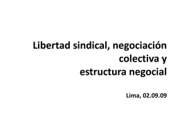 Libertad sindical, negociación colectiva y estructura negocial Lima, 02.09.09 ÍNDICE 1. La libertad sindical y la negociación colectiva 1.1.