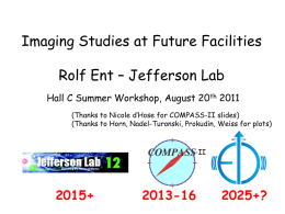 Imaging Studies at Future Facilities Rolf Ent – Jefferson Lab Hall C Summer Workshop, August 20th 2011 (Thanks to Nicole d’Hose for COMPASS-II.