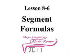 Lesson 8-6  Segment Formulas Intersecting Chords Theorem Interior segments are formed by two intersecting chords. Theorem: If two chords intersect within a circle, then the product.
