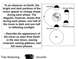 To an observer on Earth, the bright and dark portions of the moon appear to change shape during each phase.
