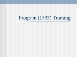 Program (1503) Training Introduction   Jennifer Payne, M.Ed. University Curriculum Procedures Analyst    Coordinates new course, course change, distance learning, and undergraduate program change applications; maintains the.