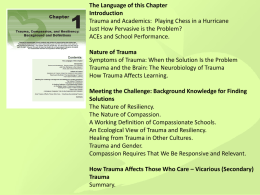 The Language of this Chapter Introduction Trauma and Academics: Playing Chess in a Hurricane Just How Pervasive is the Problem? ACEs and School Performance. Nature.