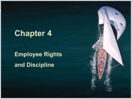 Chapter 4 Employee Rights and Discipline  Fundamentals of Human Resource Management, 10/e, DeCenzo/Robbins  Chapter 4, slide 1