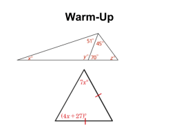 Warm-Up Day 13 - Triangle Congruence Postulates SWBAT to prove triangles are congruent using SSS, SAS, ASA, AAS and HL.