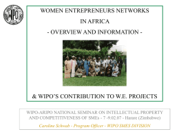 WOMEN ENTREPRENEURS NETWORKS IN AFRICA - OVERVIEW AND INFORMATION -  & WIPO’S CONTRIBUTION TO W.E.