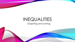 INEQUALITIES Graphing and solving INEQUALITY SYMBOLS   >  > = ≠  Less Than  Greater Than Less Than or Equal To Greater Than or Equal To Equal To Not Equal To.