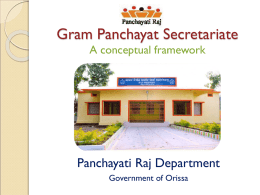 Gram Panchayat Secretariate A conceptual framework  Panchayati Raj Department Government of Orissa Art.