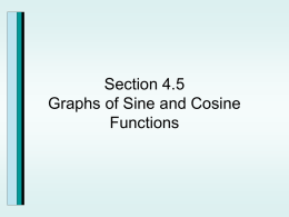 Section 4.5 Graphs of Sine and Cosine Functions Continuation of the previous problem showing 3 cycles.