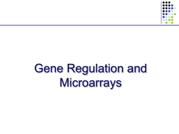 Gene Regulation and Microarrays Overview  • A. Gene Expression and Regulation  • B.