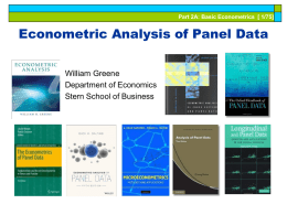 Part 2A: Basic Econometrics [ 1/75]  Econometric Analysis of Panel Data William Greene Department of Economics Stern School of Business.