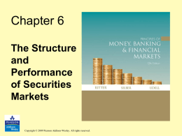 Chapter 6 The Structure and Performance of Securities Markets  Copyright © 2009 Pearson Addison-Wesley. All rights reserved.