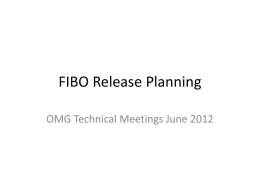 FIBO Release Planning OMG Technical Meetings June 2012 Submission Actions • Editing changes – done • Readability issues generally – Audience – Style etc.  • Content.