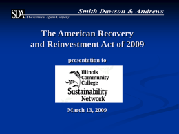 The American Recovery and Reinvestment Act of 2009 presentation to  March 13, 2009