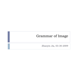 Grammar of Image Zhaoyin Jia, 03-30-2009 Problems   Enormous amount of vision knowledge: ……    Computational complexity Classification, Recognition 20    Semantic gap.