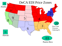 DeCA EDI Price Zones Alaska 8 9 6  East Coast Overseas Ordering Pt.  Hawaii Puerto Rico DeCA EDI Price Zone DODAACs Price Zone DODAAC  DeCA Price Zone  HQCP01 HQCP02 HQCP03 HQCP04 HQCP05 HQCP06 HQCP07 HQCP08 HQCP15 HQCP16 HQCP17 HQCP18 2468161,2,3,4,5,6,7,8