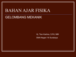 BAHAN AJAR FISIKA GELOMBANG MEKANIK  Hj. Tien Kartina, S.Pd, MM SMA Negeri 16 Surabaya.