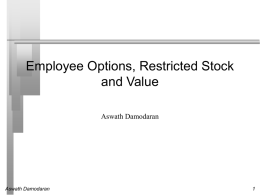 Employee Options, Restricted Stock and Value Aswath Damodaran  Aswath Damodaran Basic Proposition on Options      Any options issued by a firm, whether to management or.