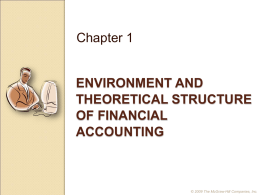 Chapter 1  ENVIRONMENT AND THEORETICAL STRUCTURE OF FINANCIAL ACCOUNTING  © 2009 The McGraw-Hill Companies, Inc.