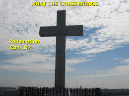 WHAT THE CROSS BRINGS  Redemption Eph. 1:7 Romans 3:23 for all have sinned and fall short of the glory of God. 1 John 1:8