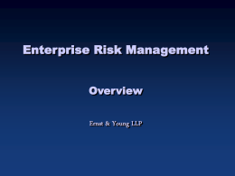 Enterprise Risk Management Overview Ernst & Young LLP ERM: Basic Elements • Global Focus – Pricing risk – Operational Risk  • Suitability of accounting treatment – Reflecting.