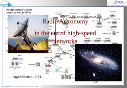 Radio Astronomy in the era of high-speed networks  Arpad Szomoru, JIVE STOA/TERENA Workshop, Brussels, April 2 2008, A.