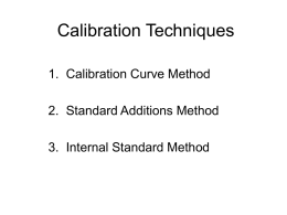 Calibration Techniques 1. Calibration Curve Method  2. Standard Additions Method 3. Internal Standard Method.