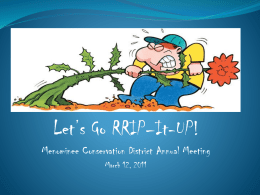 Let’s Go RRIP–It-UP! Menominee Conservation District Annual Meeting March 12, 2011 Why Should We Care About Invasive Plants?