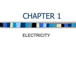 CHAPTER 1 ELECTRICITY The amount of charge flowing past a point in a given time    CURRENT.