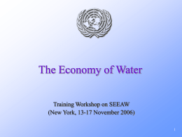 The Economy of Water Training Workshop on SEEAW (New York, 13-17 November 2006)