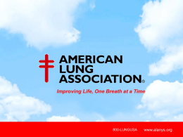 Improving Life, One Breath at a Time  800-LUNGUSA  www.alanys.org www.lungusa.org Bad Air: impacts and solutions Michael Seilback Director of Public Policy American Lung Association of New York.