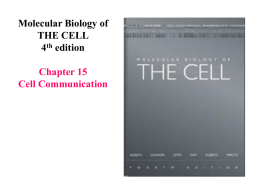 Molecular Biology of THE CELL 4th edition Chapter 15 Cell Communication Cell Communication Single cell  Multicellular organism.