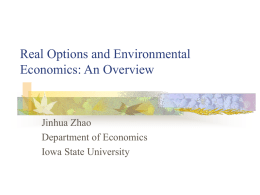 Real Options and Environmental Economics: An Overview  Jinhua Zhao Department of Economics Iowa State University.