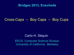 Bridges 2013, Enschede  Cross-Caps ‒ Boy Caps ‒ Boy Cups  Carlo H.
