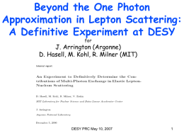 Beyond the One Photon Approximation in Lepton Scattering: A Definitive Experiment at DESY for  J.