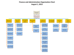 Finance and Administration Organization Chart August 1, 2015  Valerie A. Smith President  Gregory N.