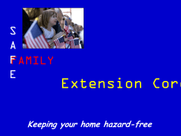 S A F FAMILY E  Extension Cord  Keeping your home hazard-free Extension Cords According to the U.S.