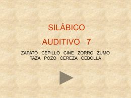 SIL&Aacute;BICO AUDITIVO 7 ZAPATO CEPILLO CINE ZORRO ZUMO TAZA POZO CEREZA CEBOLLA ZA.