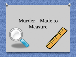 Murder – Made to Measure Lady Antonia Fotherington looked down lovingly at her cat and decided that it was time to change her will.