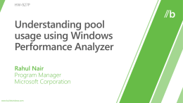 Pool Overview •  The Windows Pool has four basic allocation areas:  NonPaged Pool Paged Pool NX NonPaged Pool  Session Pool  Allocations that are guaranteed to reside.