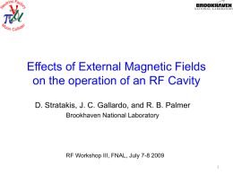 Effects of External Magnetic Fields on the operation of an RF Cavity D.