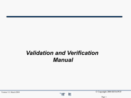 Validation and Verification Manual  Version 3.3, March 2004  Previous Page  Next Page  © Copyright 2004 IETA/PCF Page 1