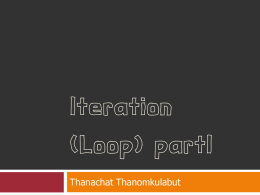Iteration (Loop) partI Thanachat Thanomkulabut Consider the following program! How to write “Hello, Kitty” 2000 times? using System; Namespace SimPleExample { class SimPleC { static void Main()