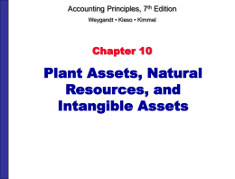 Accounting Principles, 7th Edition Weygandt • Kieso • Kimmel  Chapter 10  Plant Assets, Natural Resources, and Intangible Assets.