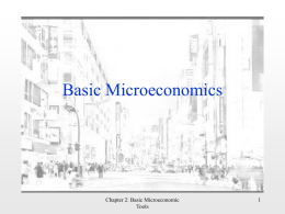 Basic Microeconomics  Chapter 2: Basic Microeconomic Tools Efficiency and Market Performance • Contrast two polar cases – perfect competition – monopoly  • What is efficiency? – no.