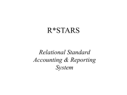 R*STARS Relational Standard Accounting & Reporting System Overview ~ The accounting system of the State Treasurer’s Office ~ R41 = Agency Code for UMBC ~ Only method.