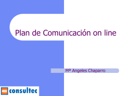 Plan de Comunicación on line  Mª Angeles Chaparro Internet en la Pyme.